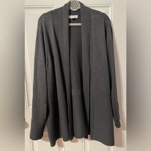 Liz Claiborne Charcoal Cardigan Open Front Lightweight. Size 2X